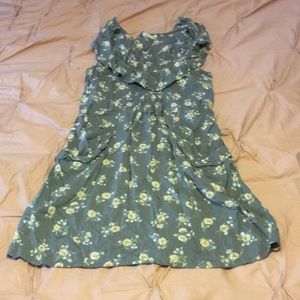 UO Pins and Needles Grey Flutter Sleeveless Dress